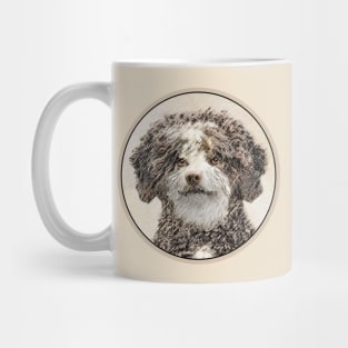 Spanish Water Dog Painting - Cute Original Dog Art Mug